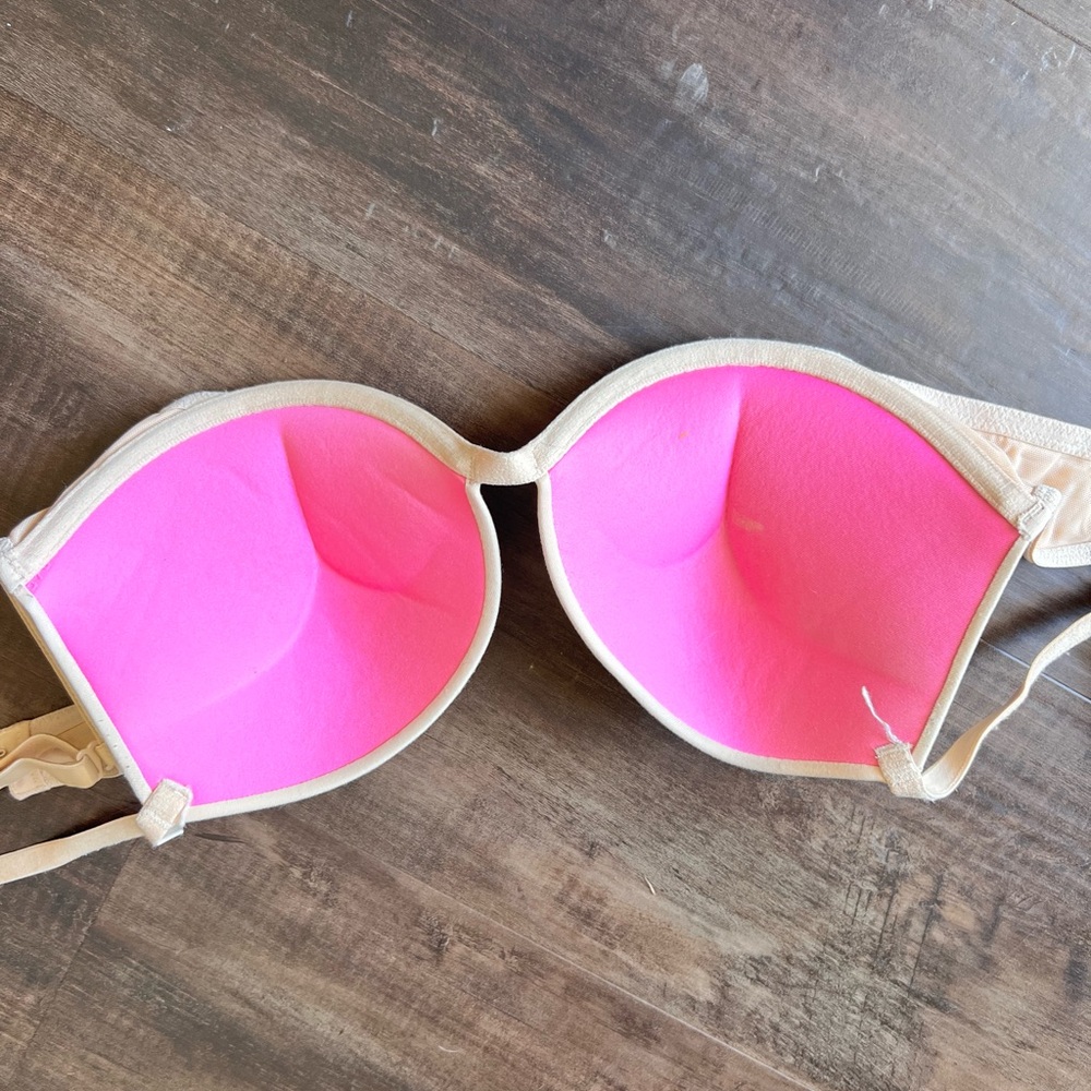 PINK Victoria secret Women's Cream push up Bra size 32C - Picture 2 of 4